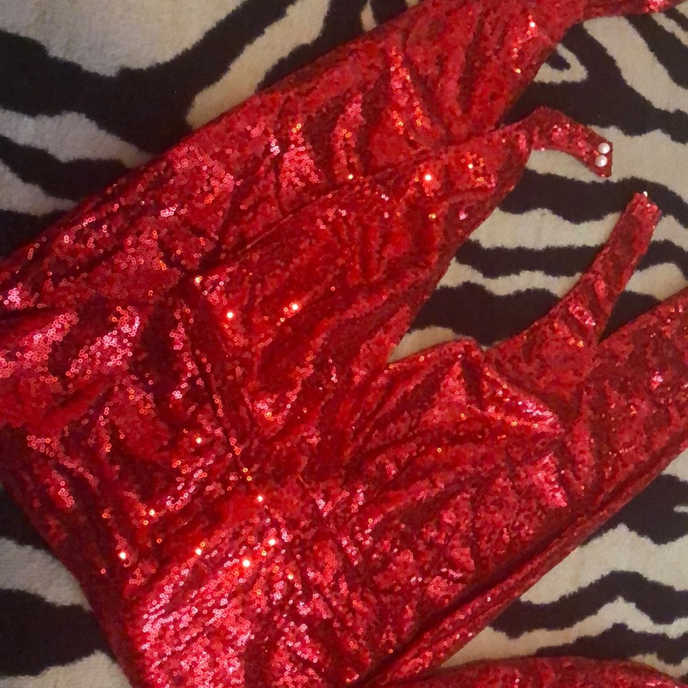 Red Sequin bodysuit